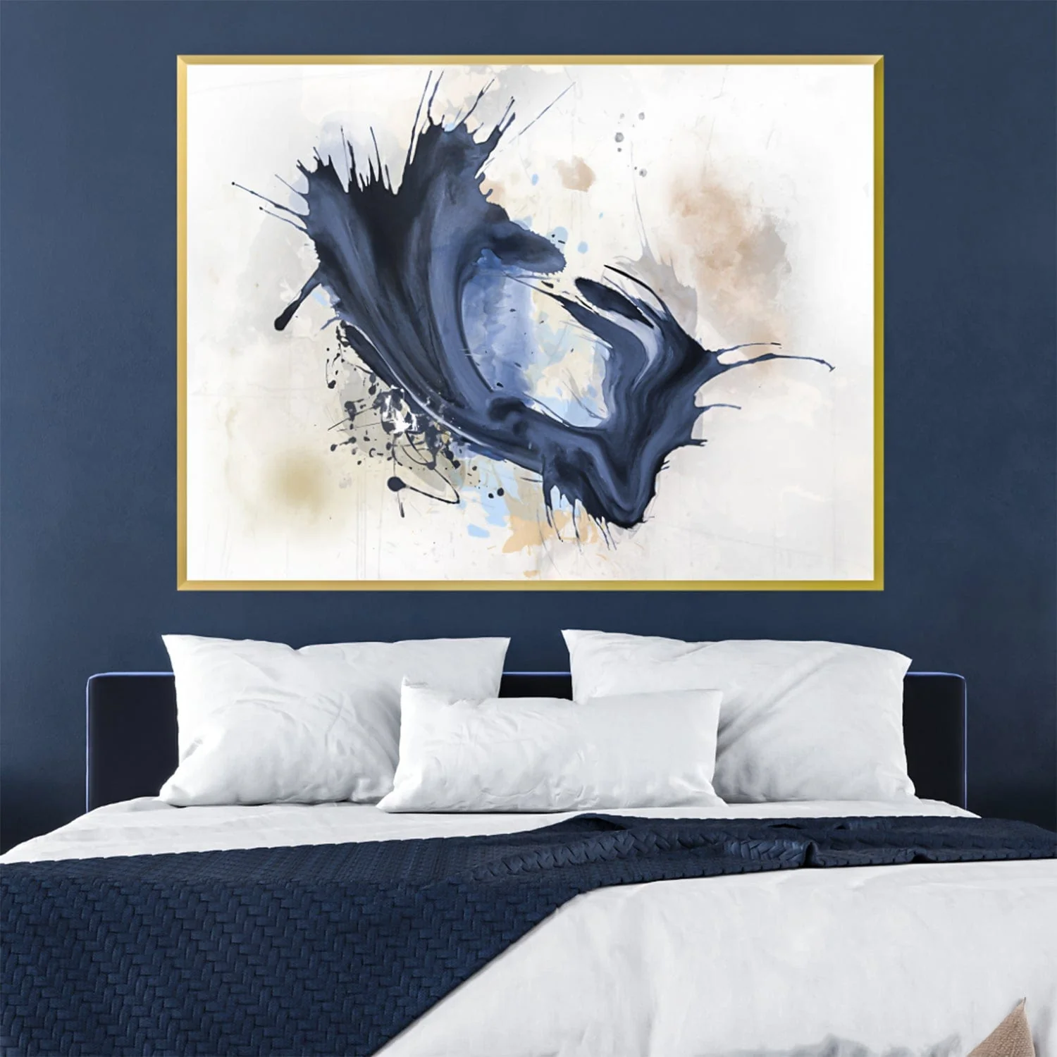 Blue Splatter Canvas - Image 2