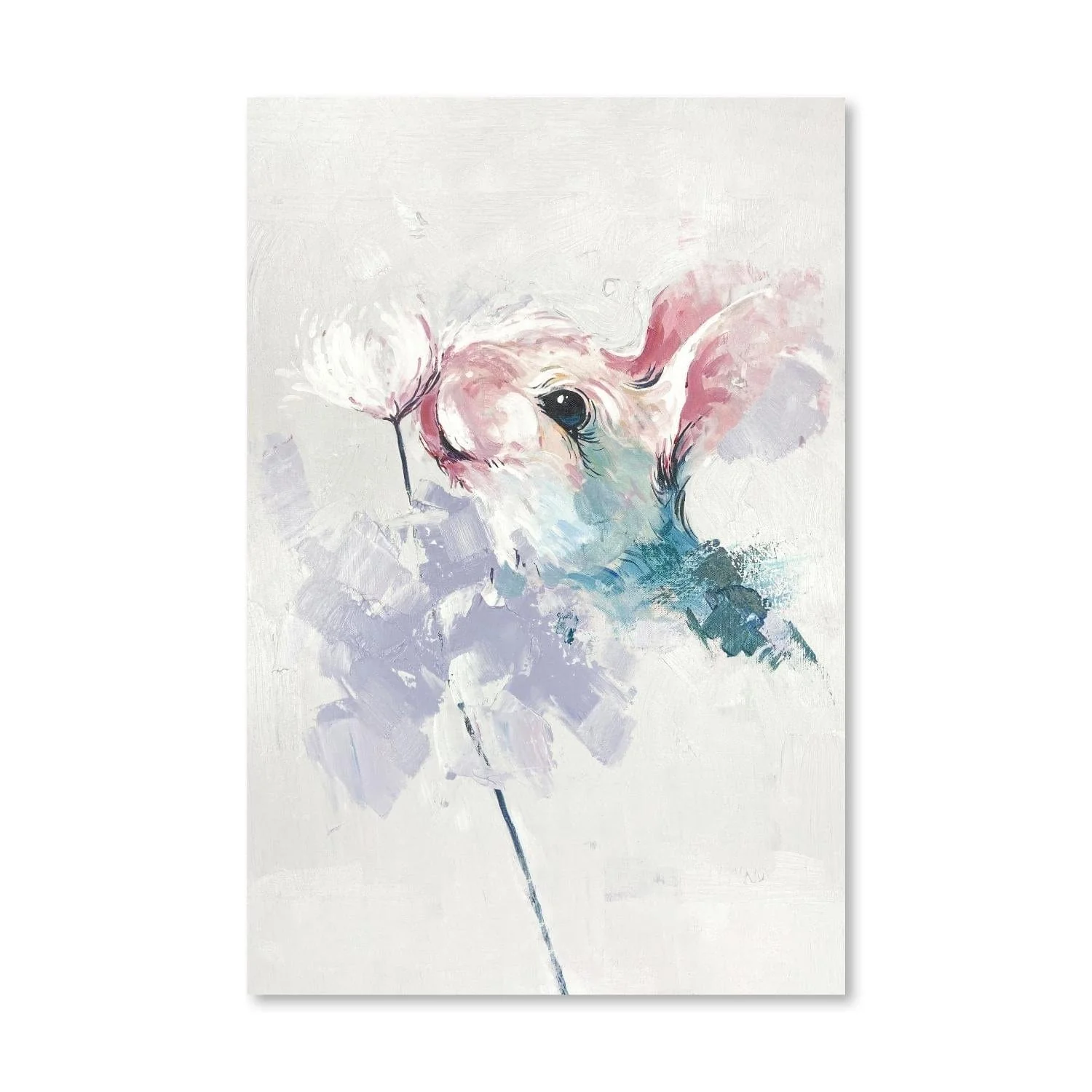 Bunny Flowers Oil Painting - Image 3