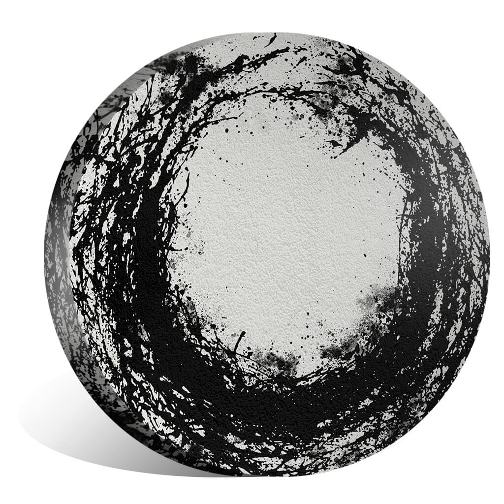 Circular Black Paint Canvas - Circle - Image 2