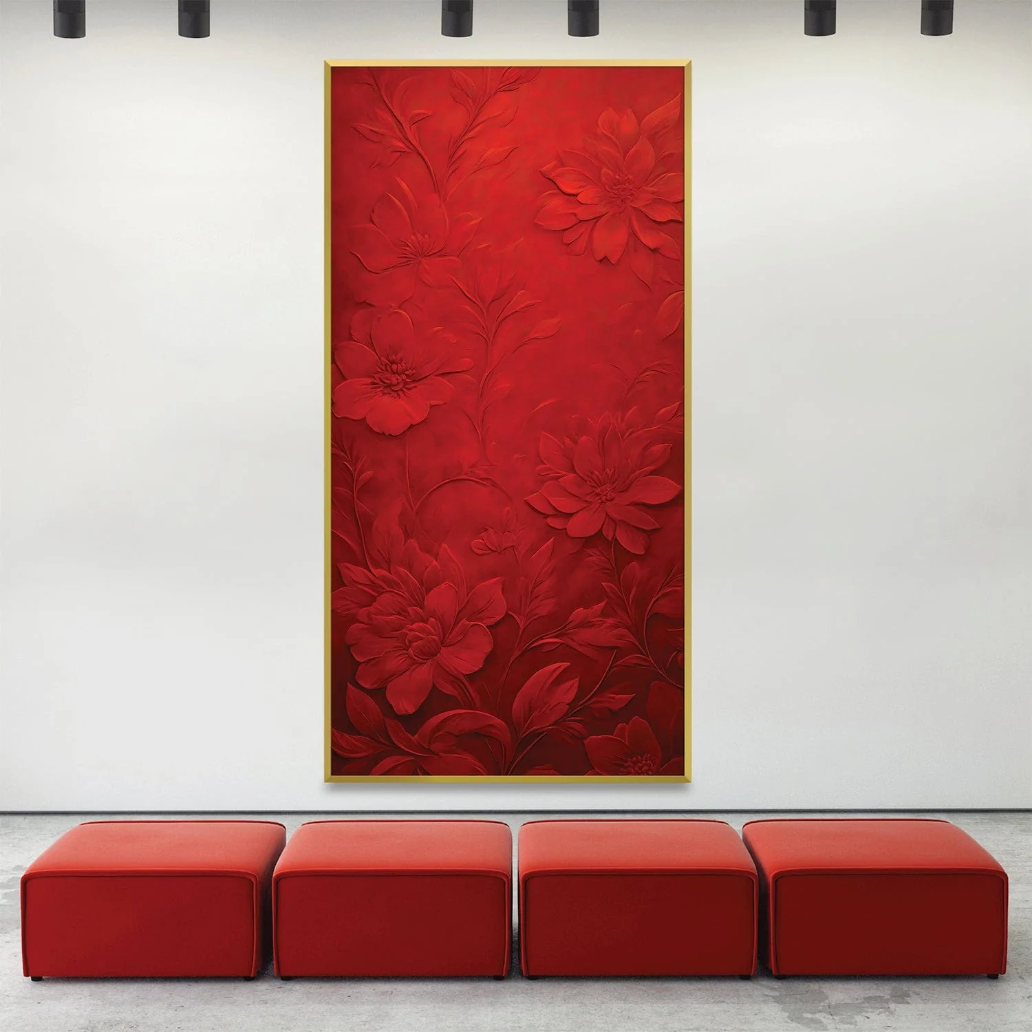 Crimson Flora Canvas - Image 2