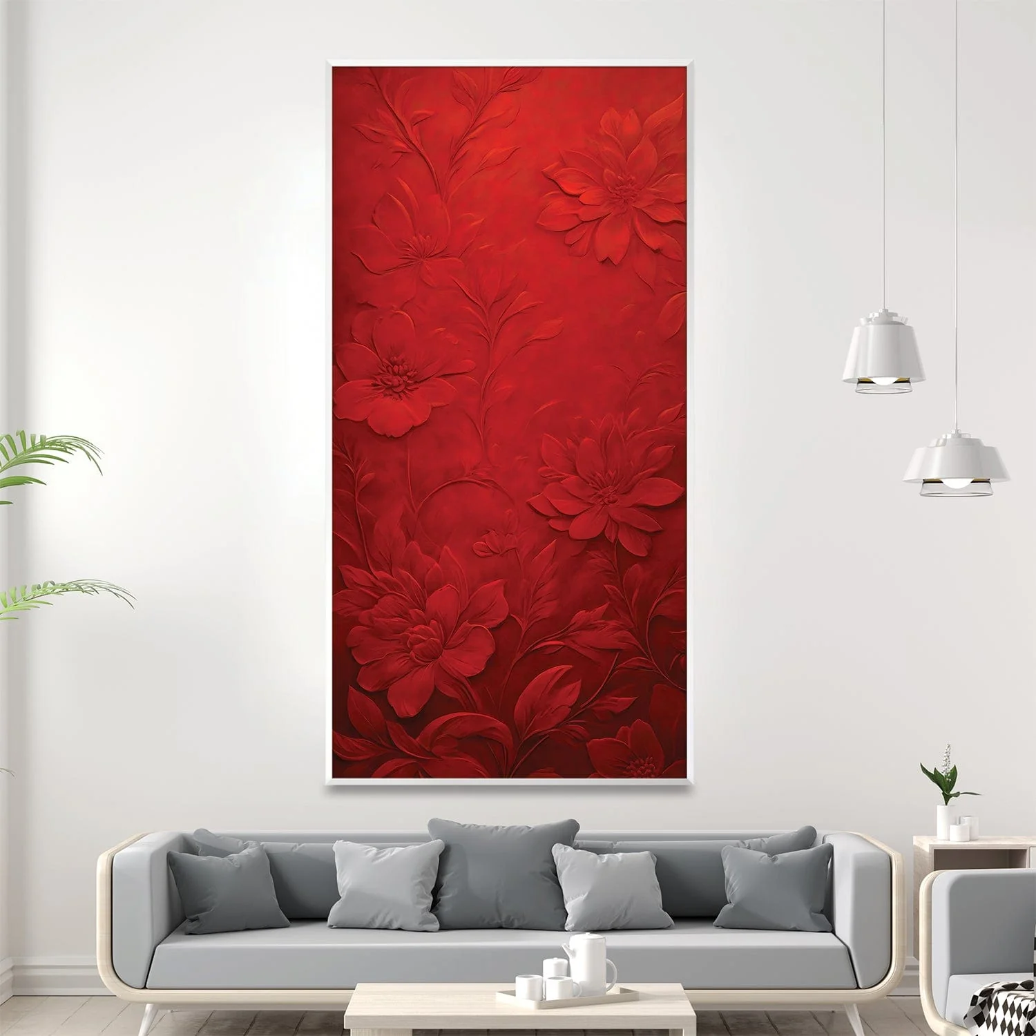 Crimson Flora Canvas - Image 3