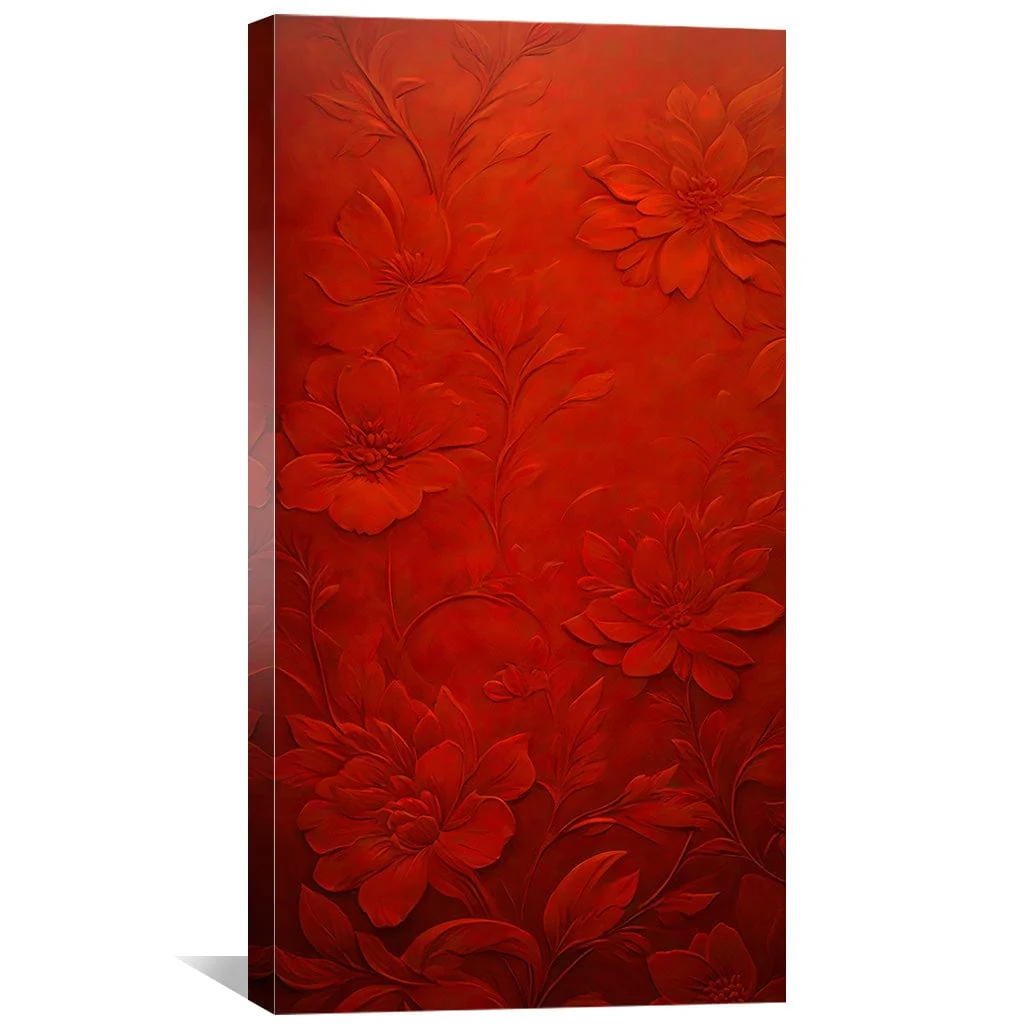 Crimson Flora Canvas - Image 4