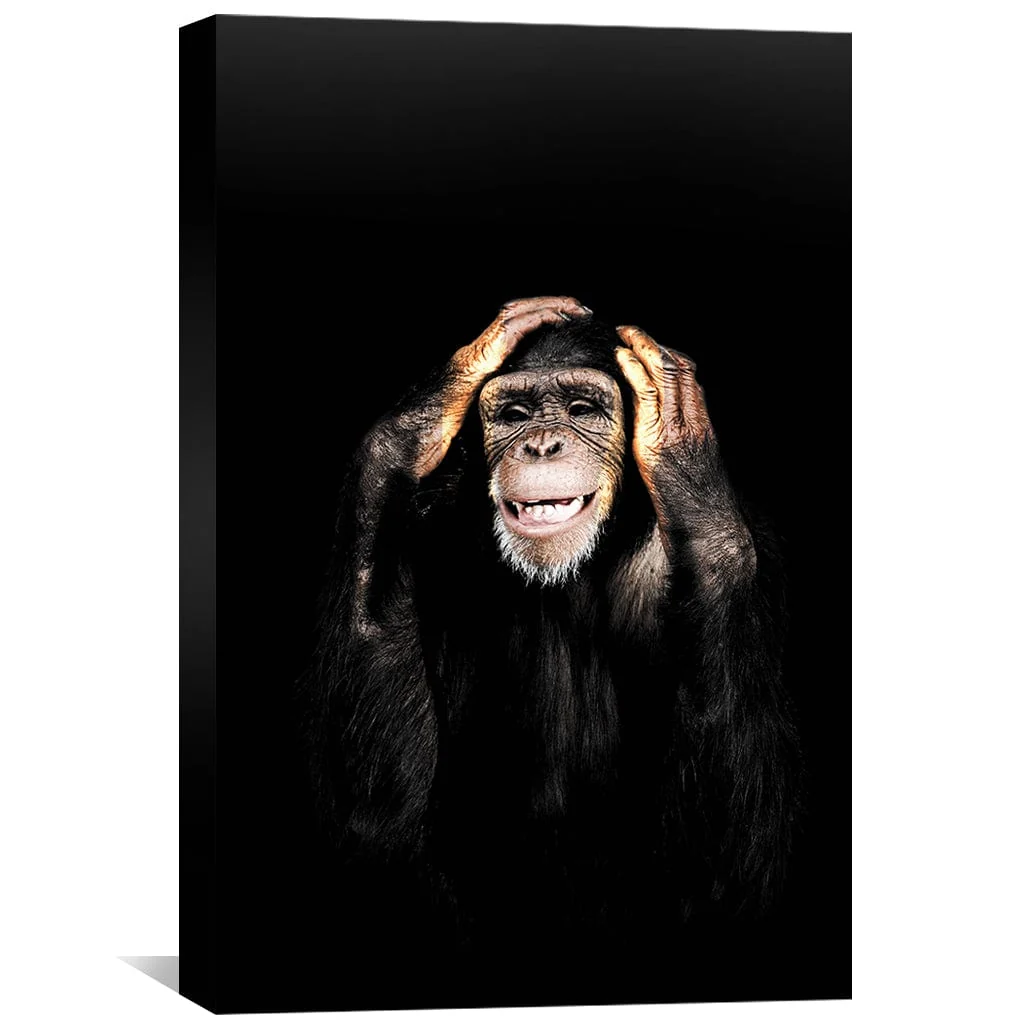 Dark Monkey Hear No Evil Canvas - Image 2