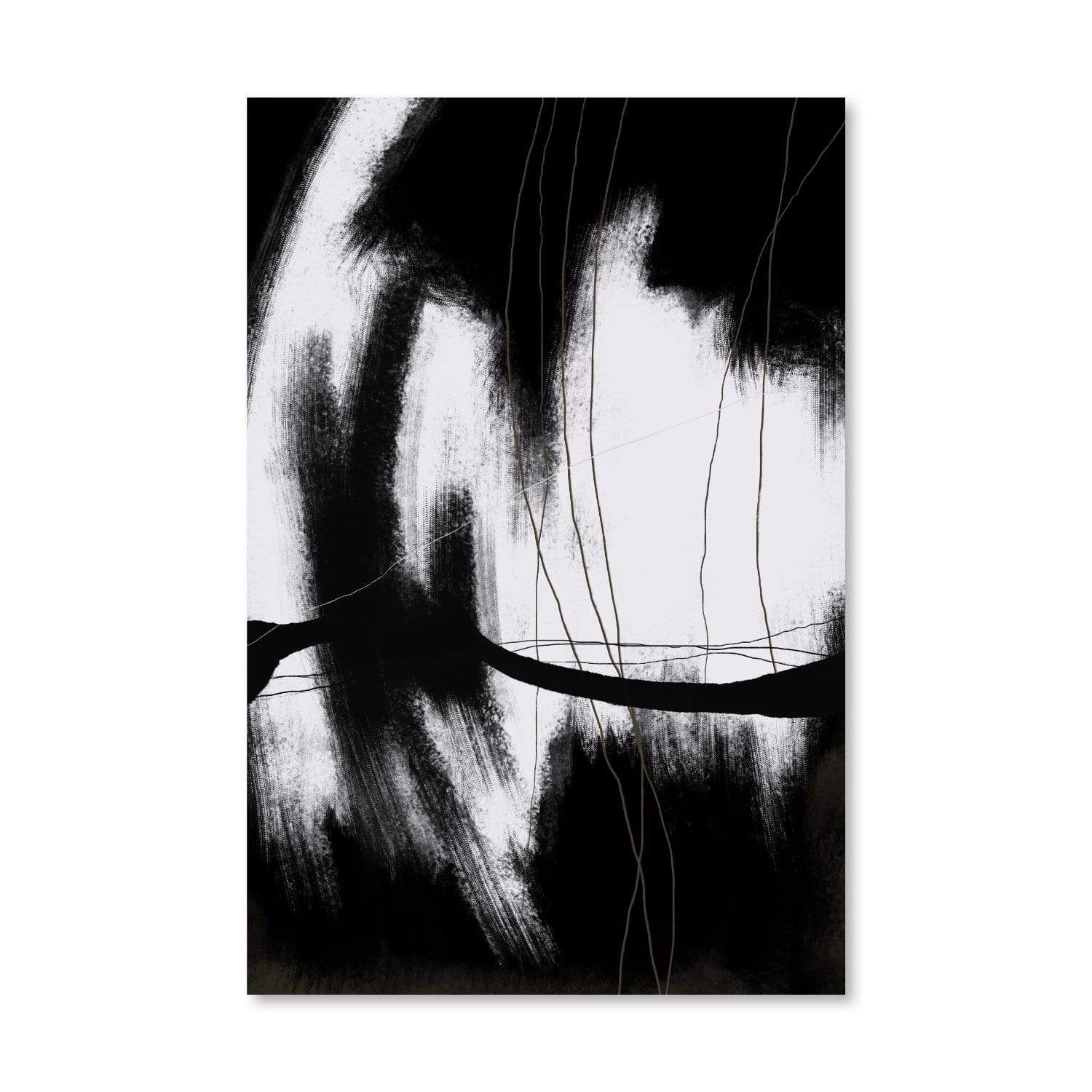 Dark White Abstract Canvas - Image 3