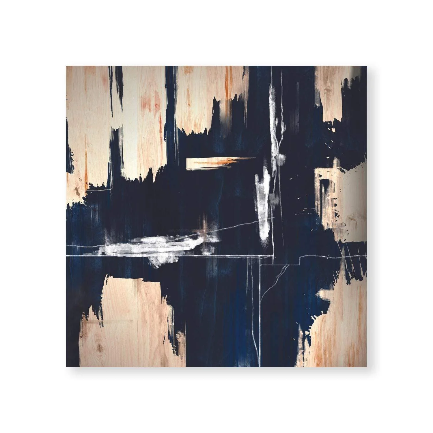 Deep Blue Abstract Canvas - Image 3