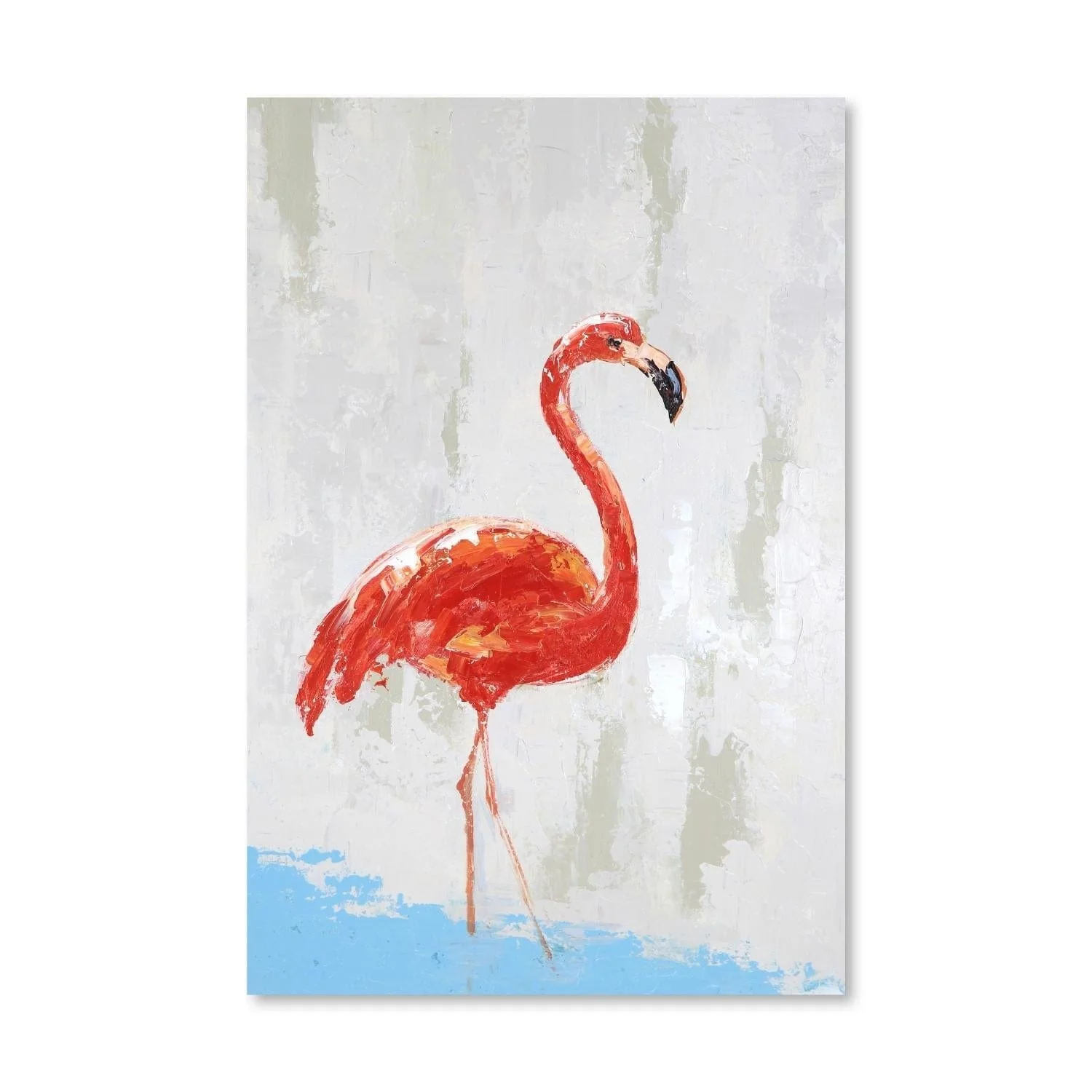 Elegant Flamingo Oil Painting - Image 4