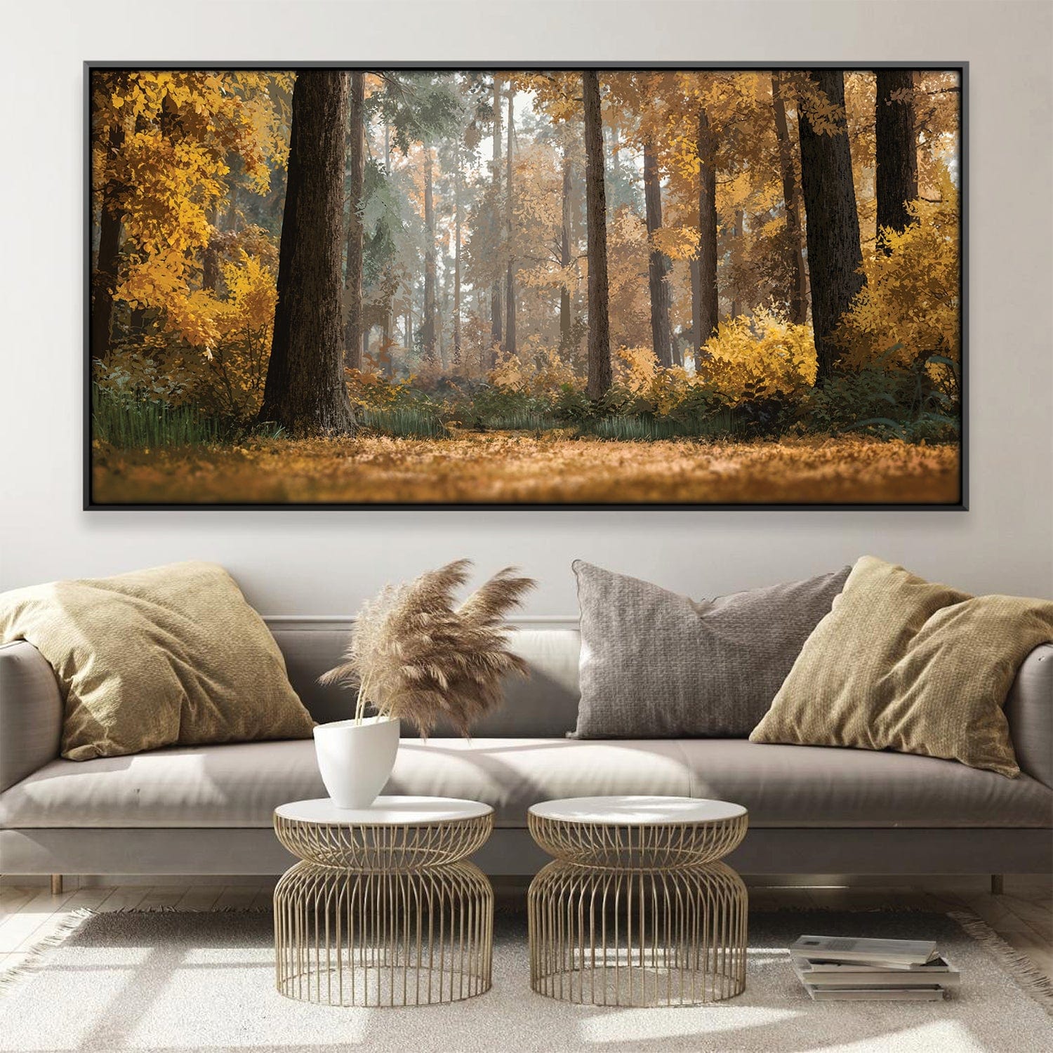 Falling Amber Leaves Canvas