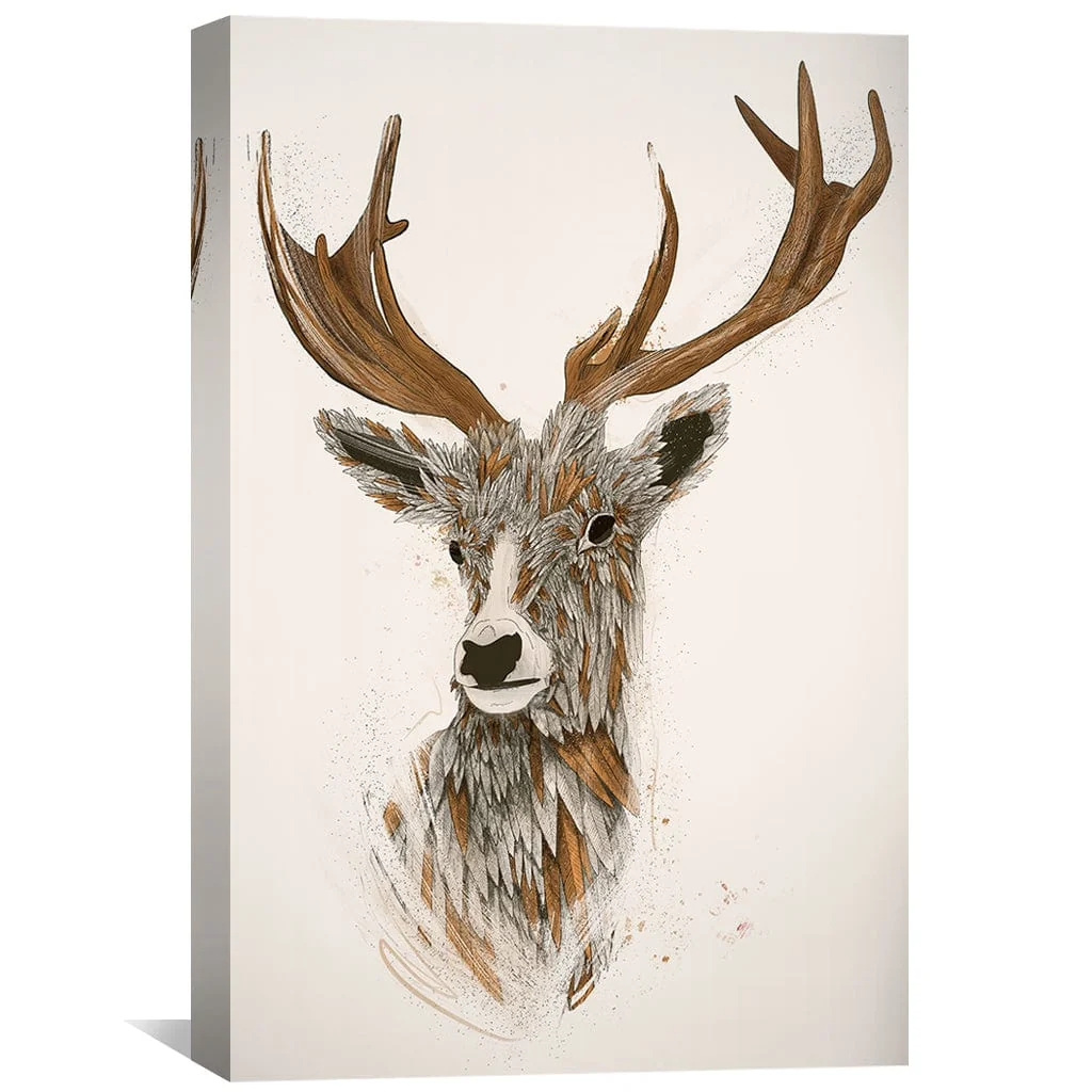 Feathered Deer Light Canvas - Image 2