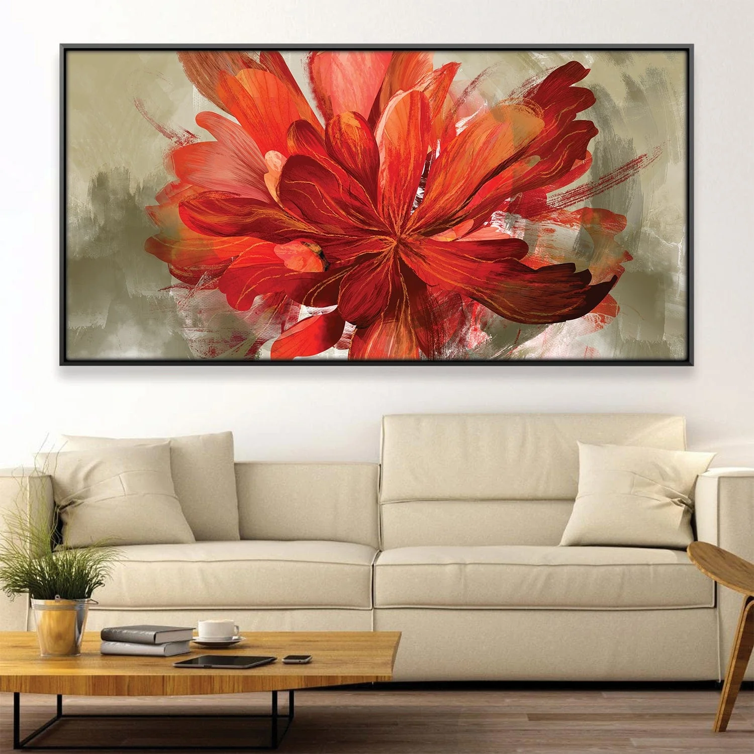 Fiery Petal Bloom Canvas