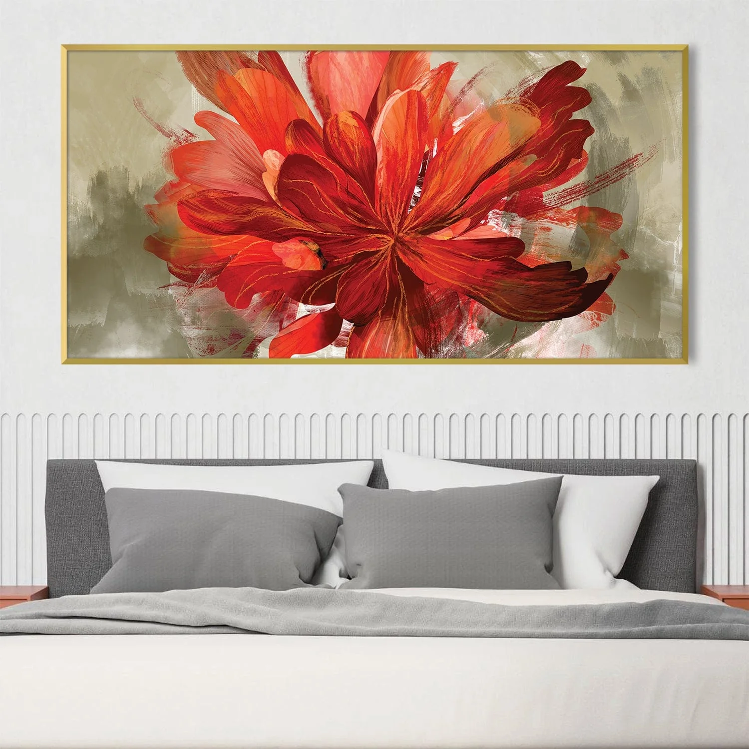 Fiery Petal Bloom Canvas - Image 2