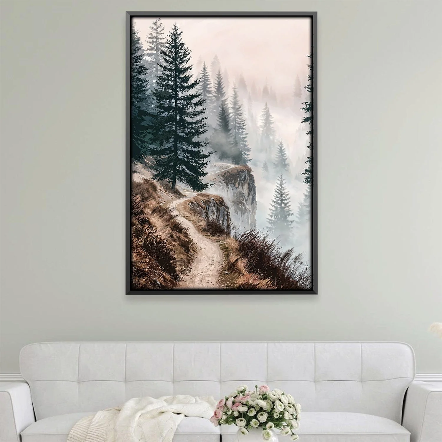 Fogbound Evergreens Canvas