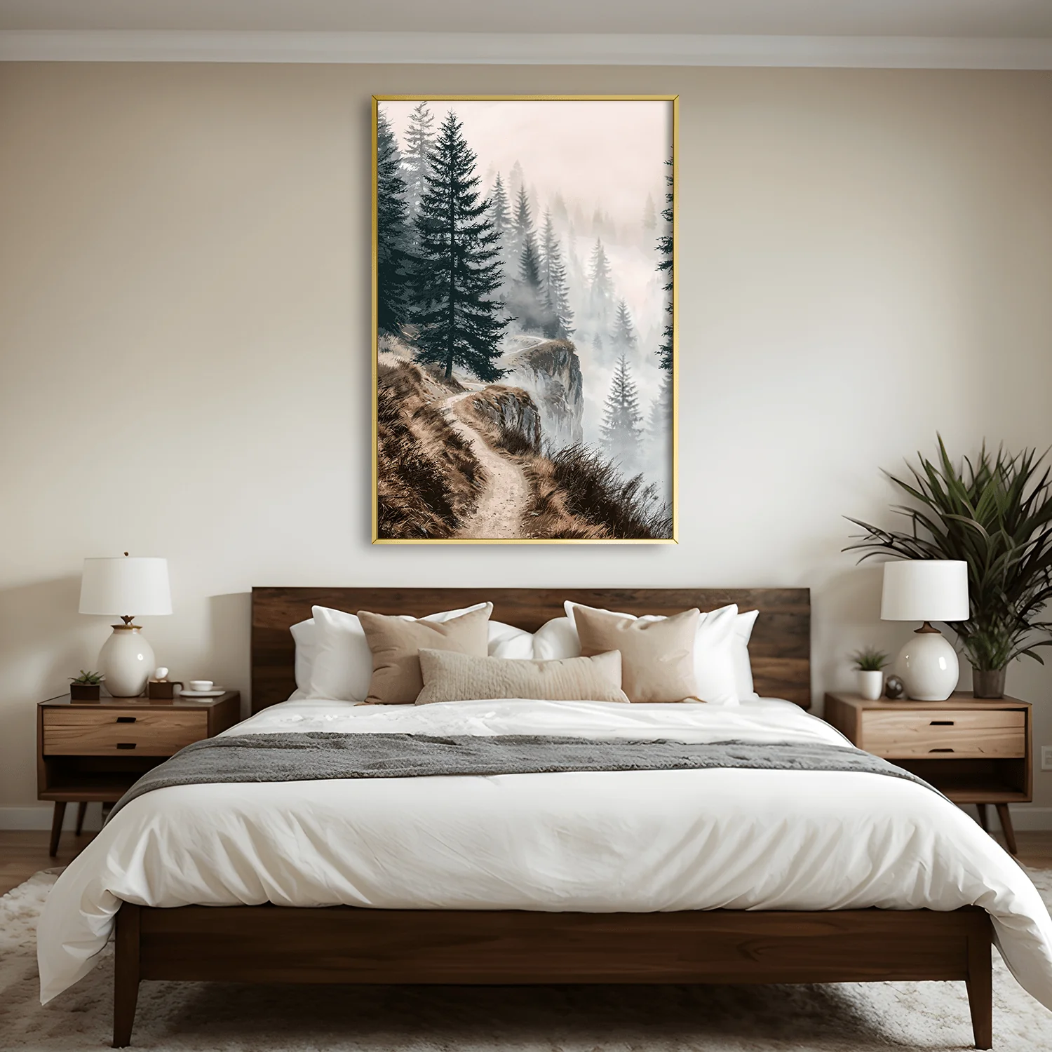 Fogbound Evergreens Canvas - Image 2