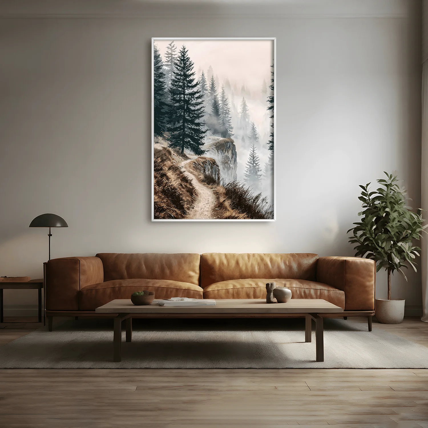 Fogbound Evergreens Canvas - Image 3