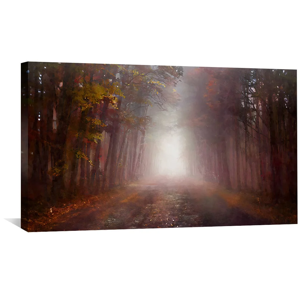 Foggy Forest Path Canvas - Image 4