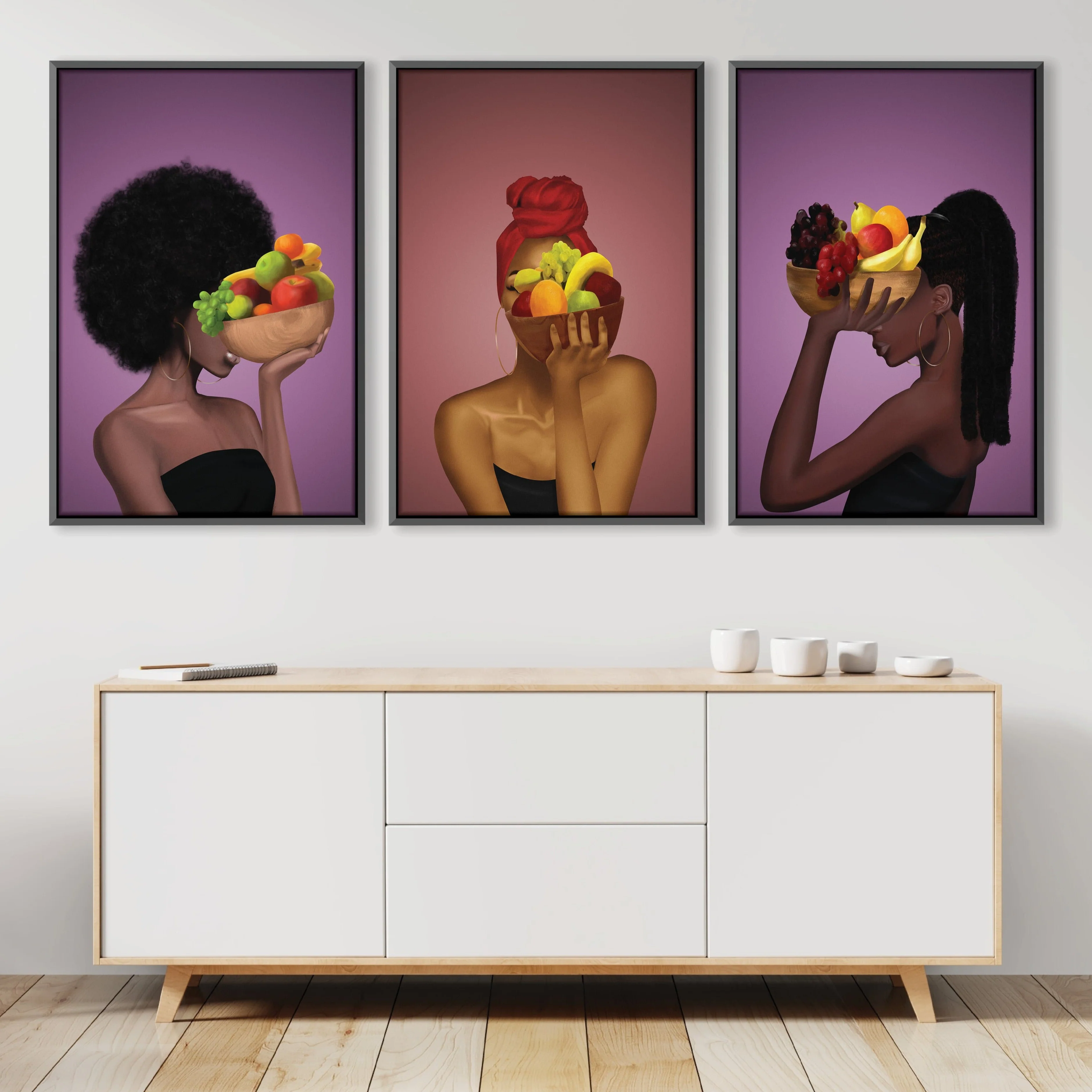 Fruit Bowl Woman Canvas