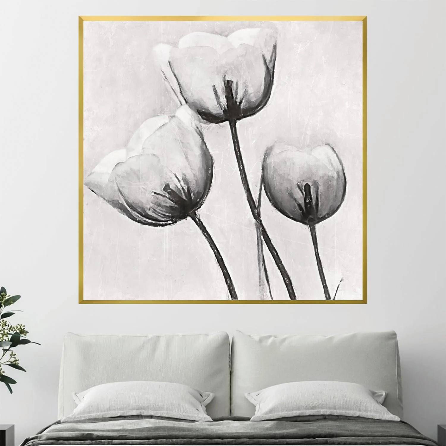 Garden Trio of White Canvas - Image 2