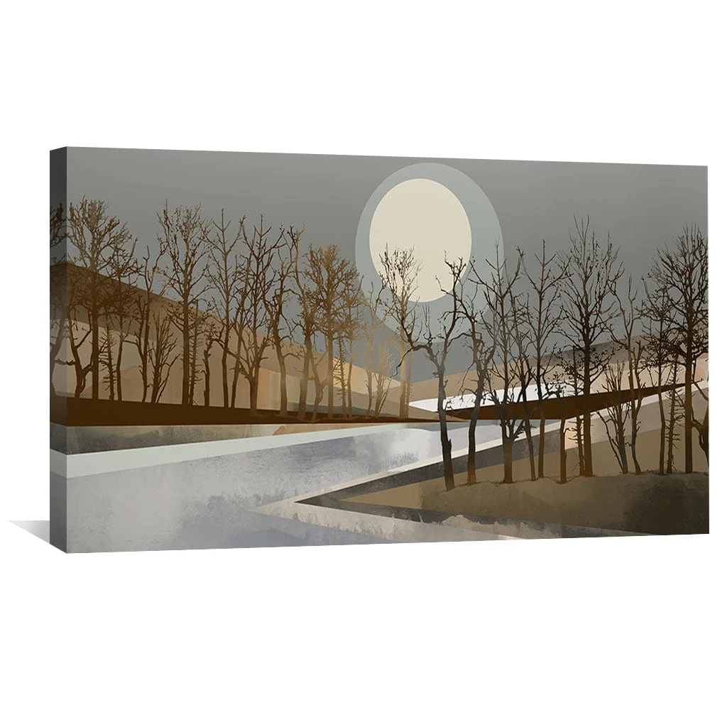 Geometric Moonrise Canvas - Image 4