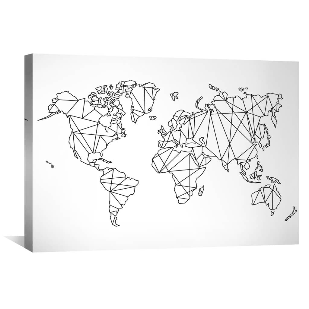 Geometric World Map Canvas - Image 2