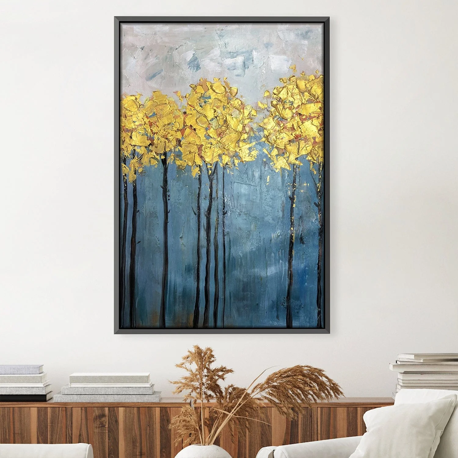Gold Foil Flower 2 Oil Painting - Image 2