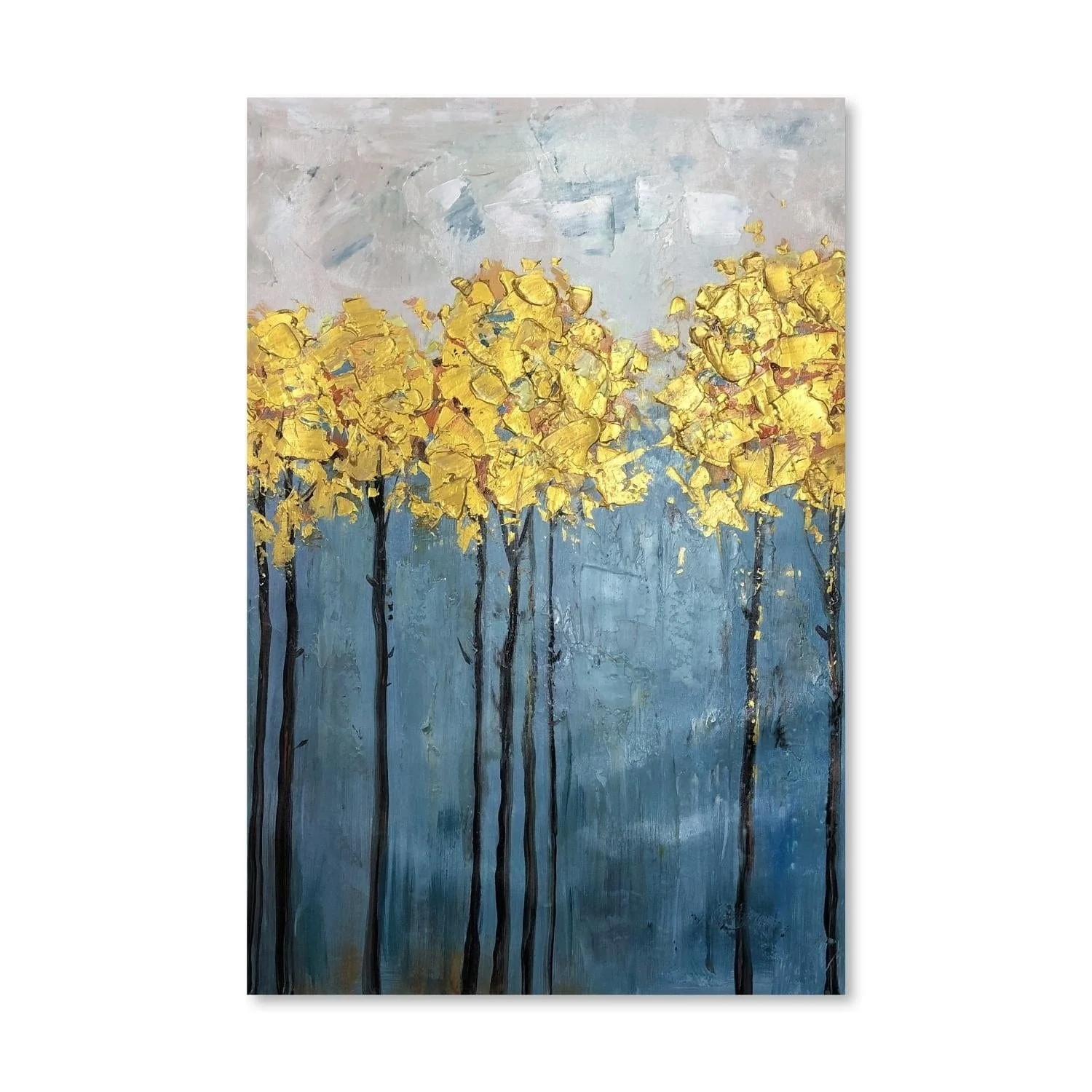 Gold Foil Flower 2 Oil Painting - Image 3