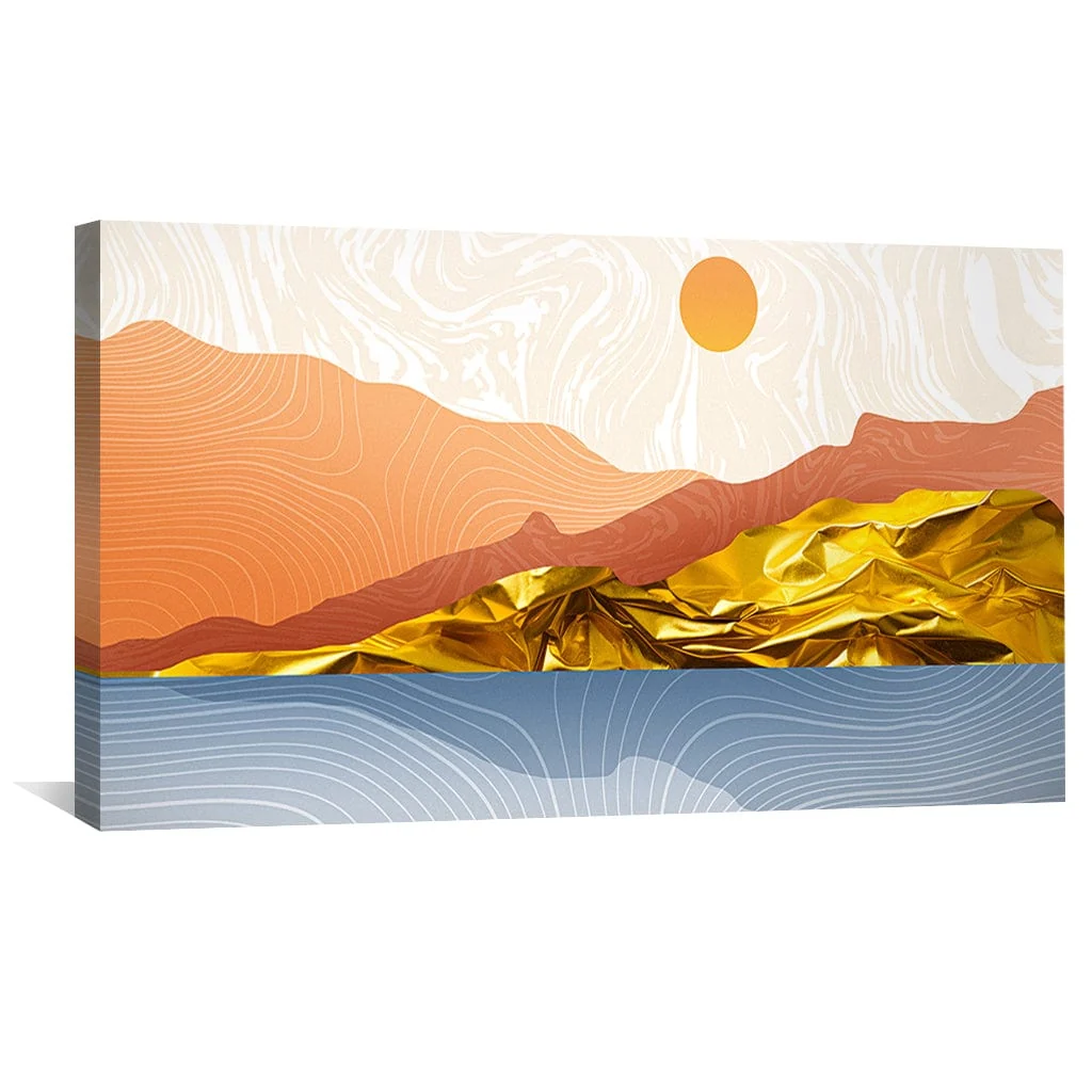 Gold-Touched Landscape Canvas - Image 4