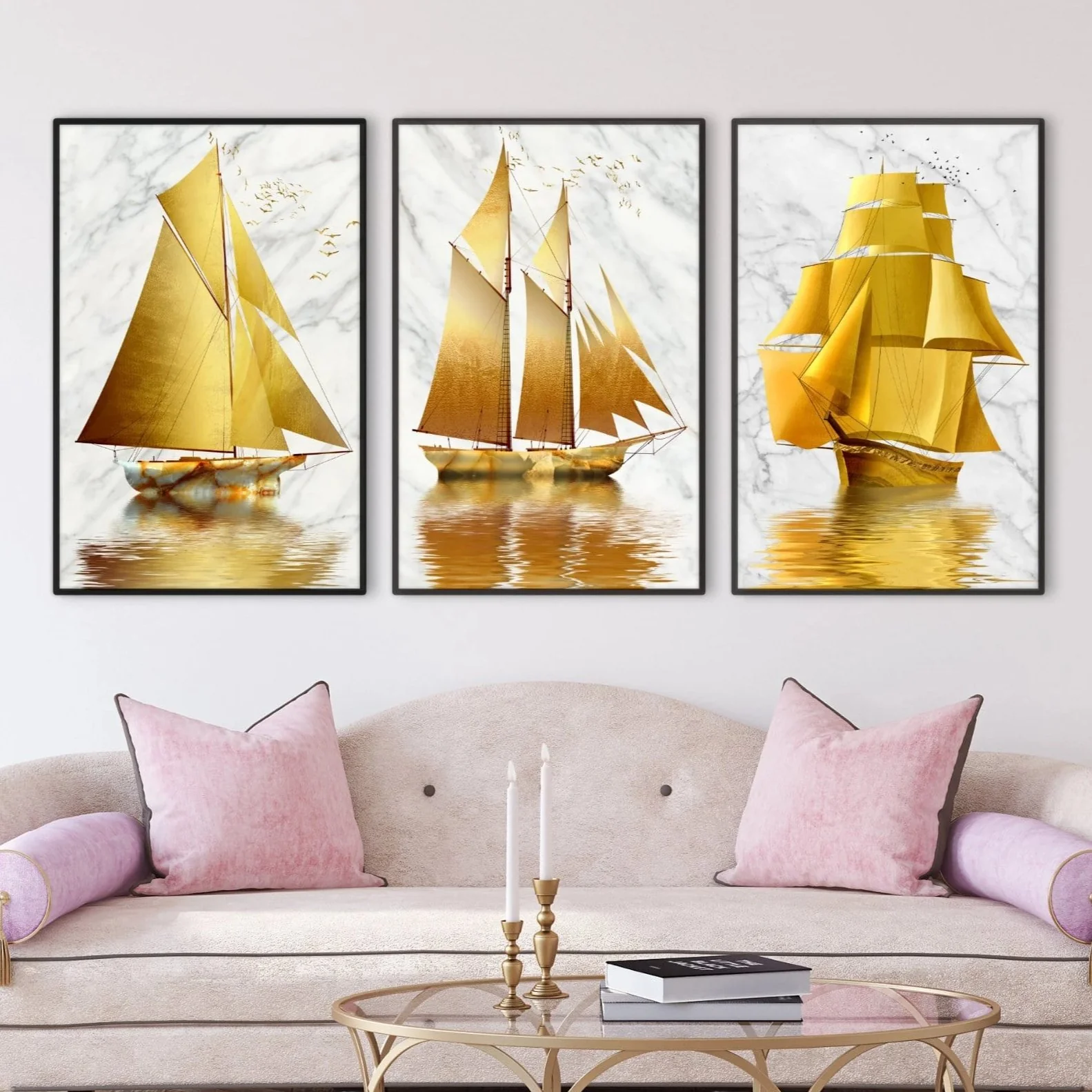 Golden Boat Canvas - Image 3