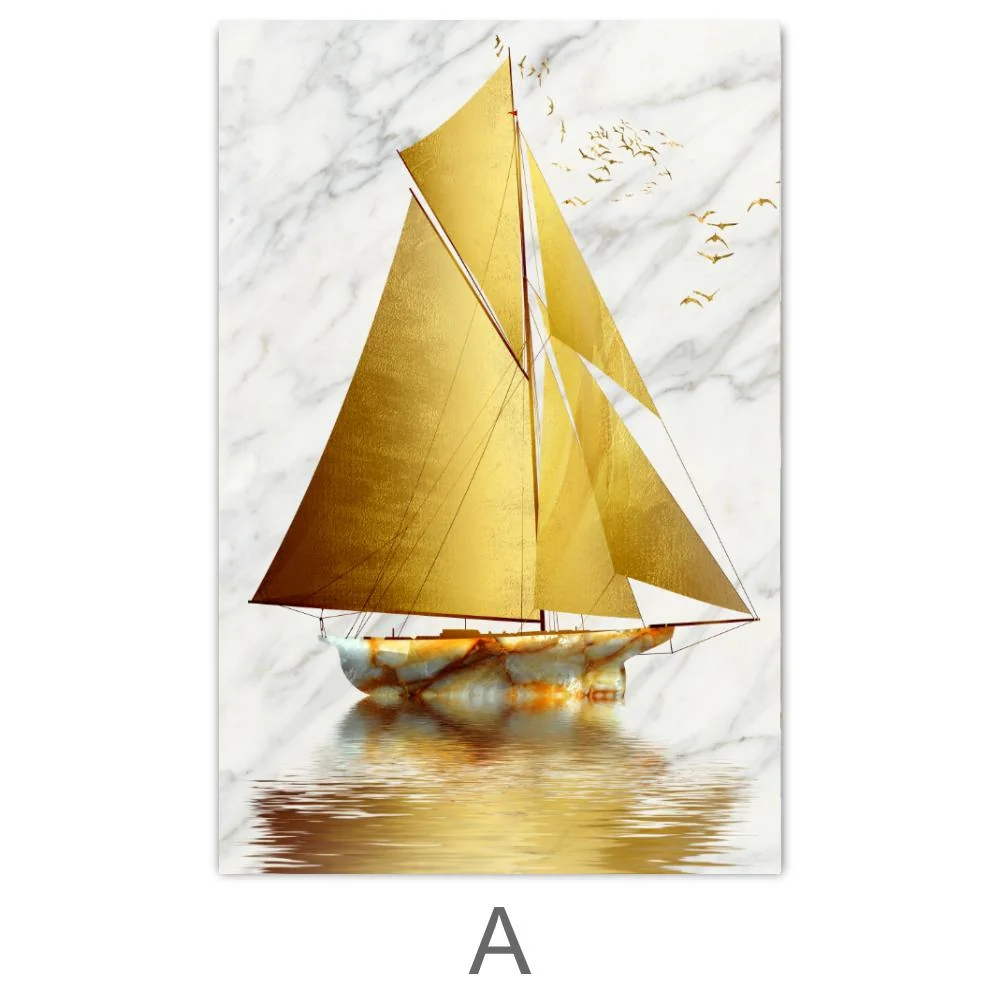 Golden Boat Canvas - Image 6