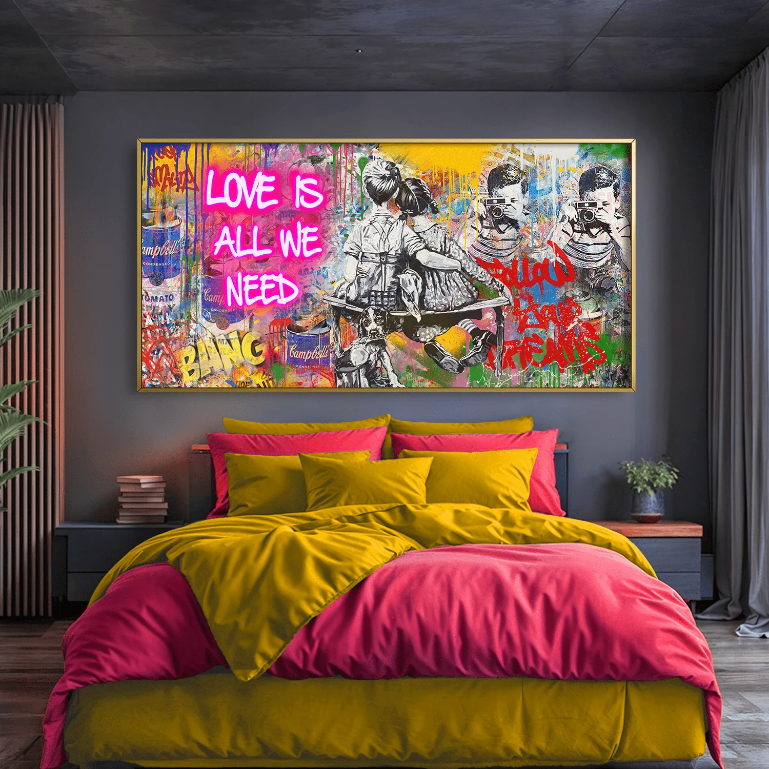 Graffiti Banksy Love Is All We Need Canvas - Image 2