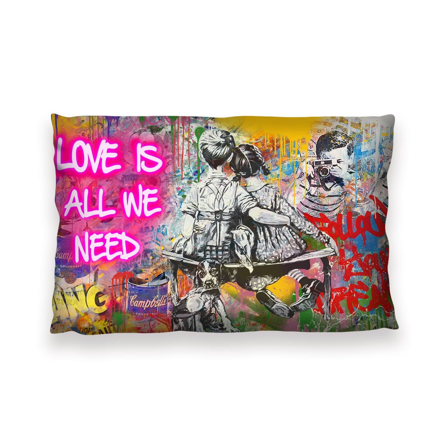 Graffiti Banksy Love Is All We Need Cushion