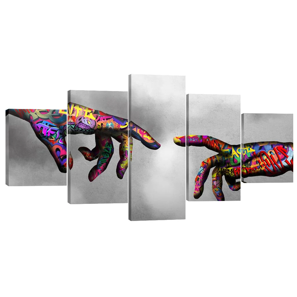 Graffiti Hand of God Canvas - 5 Panel - Image 2