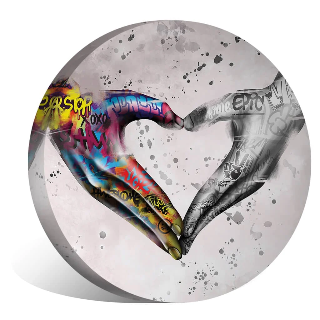 Graffiti Heart Canvas - Circle - Image 2