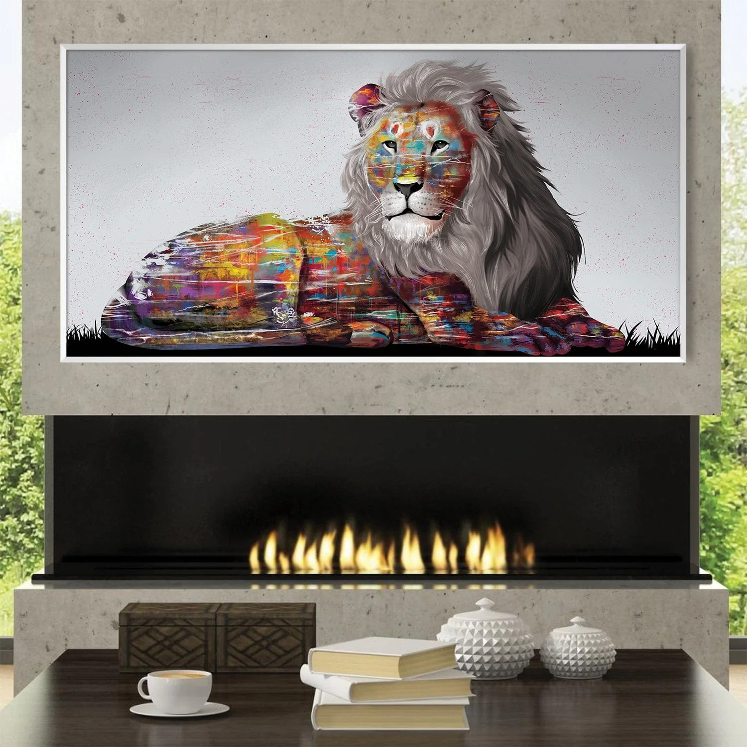 Graffiti Lion Canvas - Single Panel - Image 3