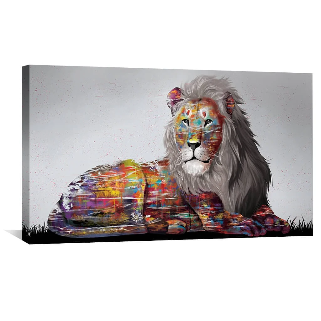 Graffiti Lion Canvas - Single Panel - Image 4