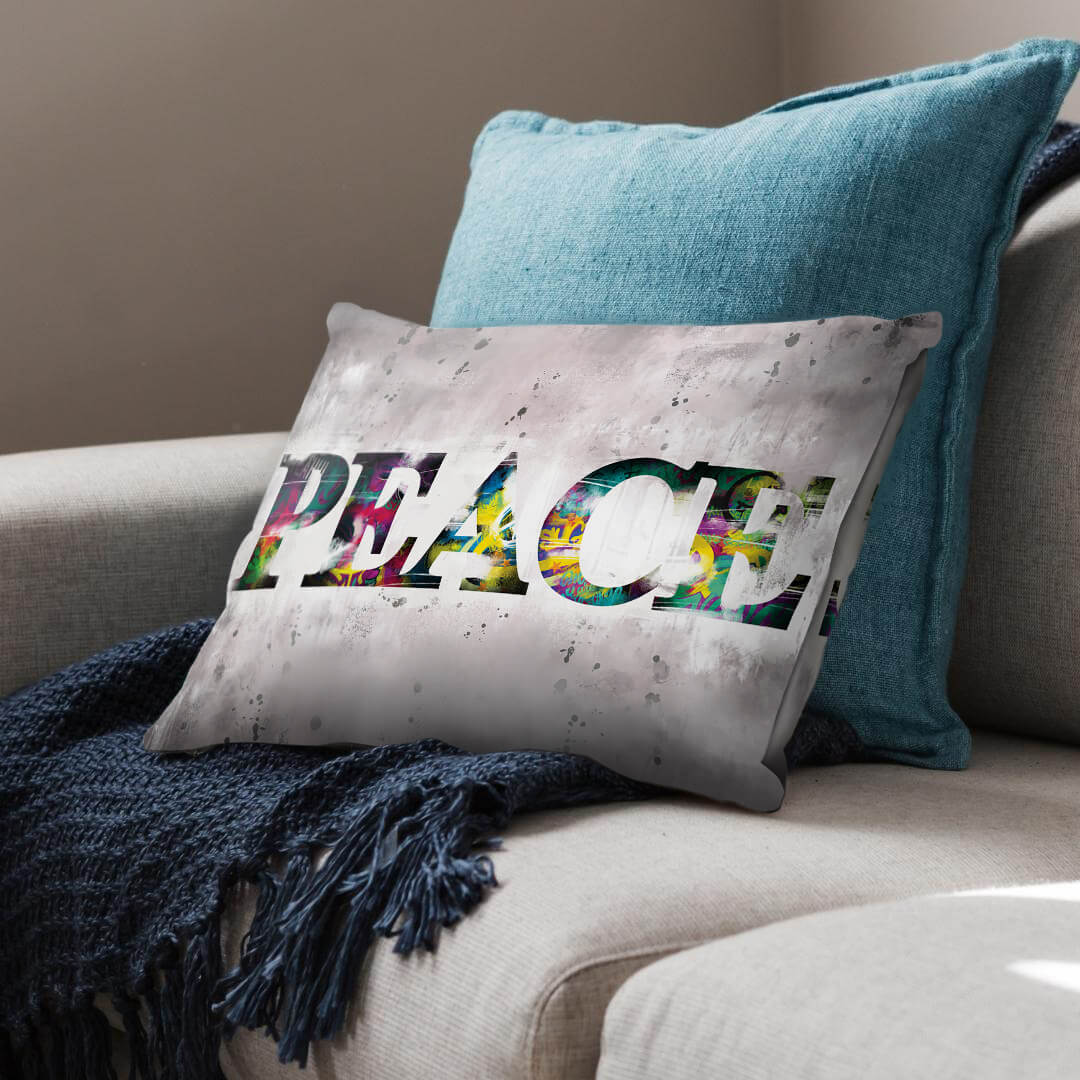 Graffiti Peace Cushion - Image 2