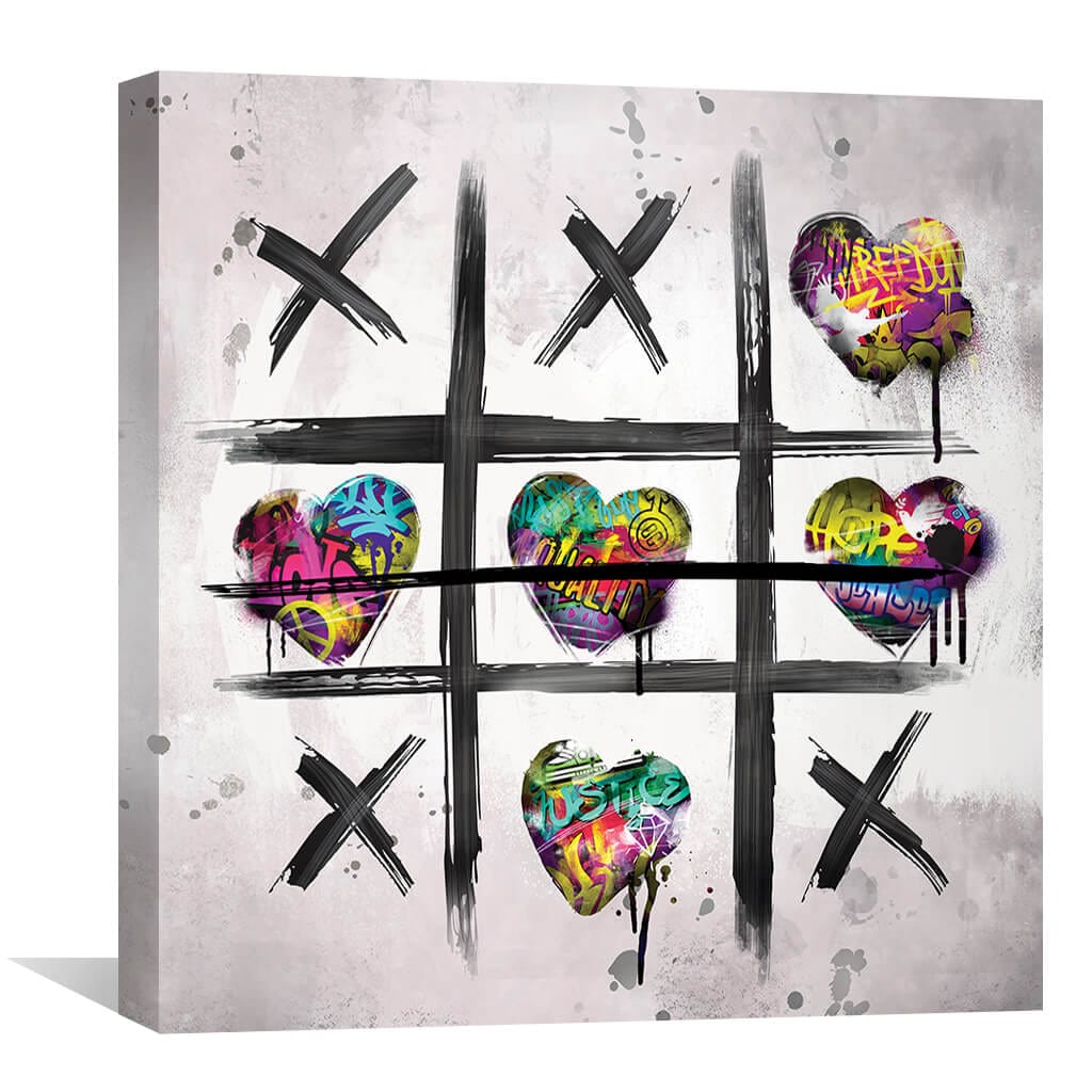 Graffiti Tic Tac Toe Canvas - Image 2