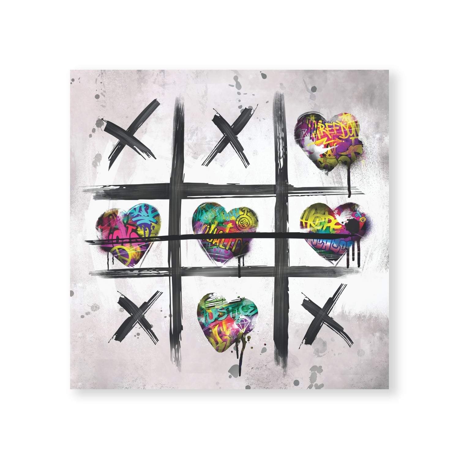 Graffiti Tic Tac Toe Canvas - Image 3