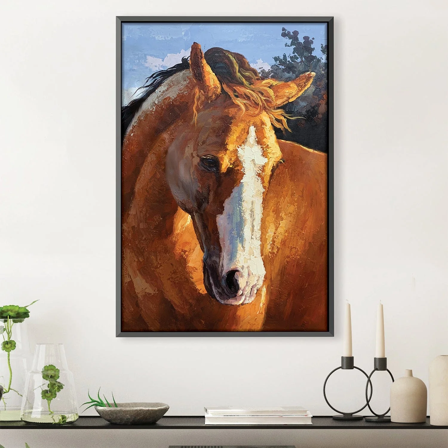 Horse in Wild Oil Painting - Image 2