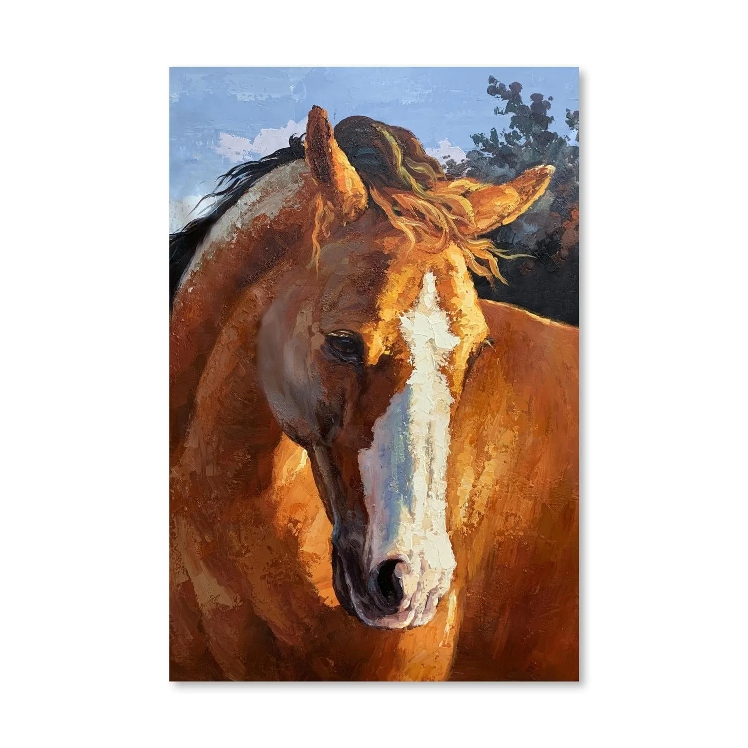 Horse in Wild Oil Painting - Image 3