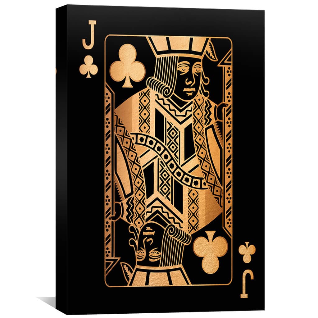 Jack of Clubs - Gold Canvas - Image 2