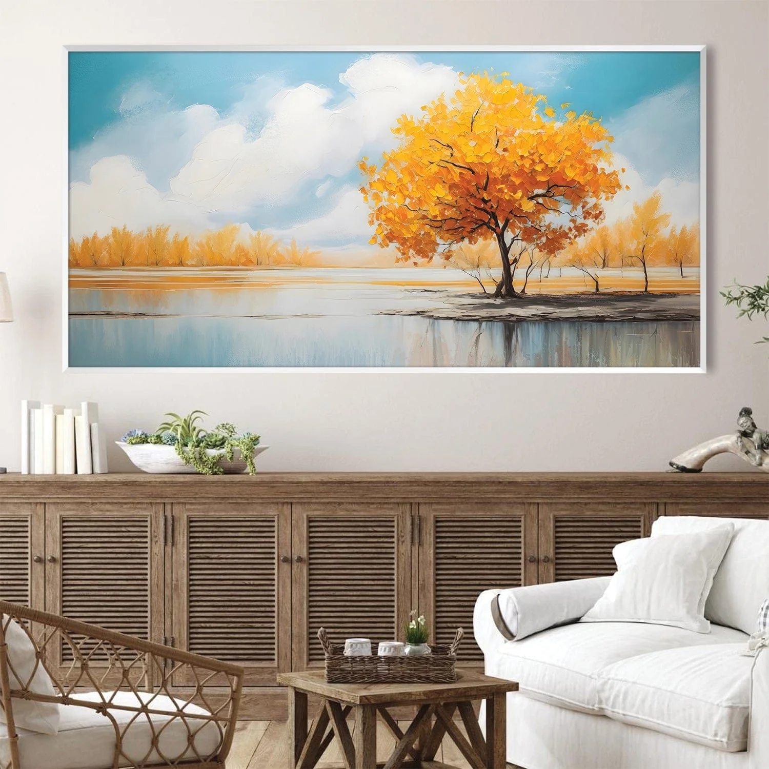 Lakeside Orange Tree Canvas - Image 3