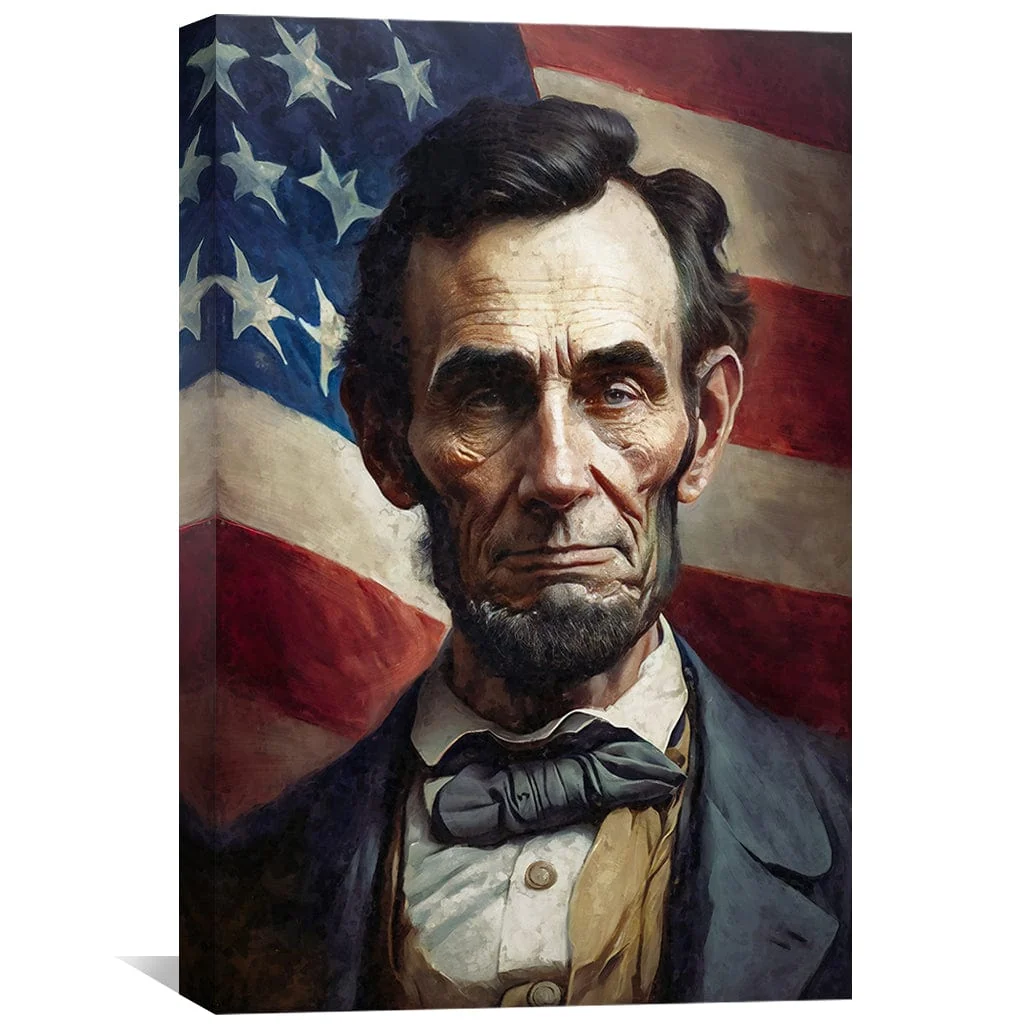 Lincoln and the Flag Canvas - Image 2