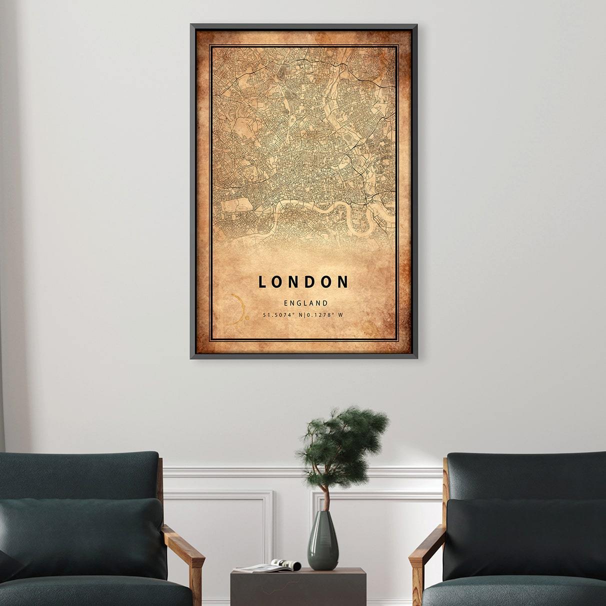 London Vintage Map Canvas