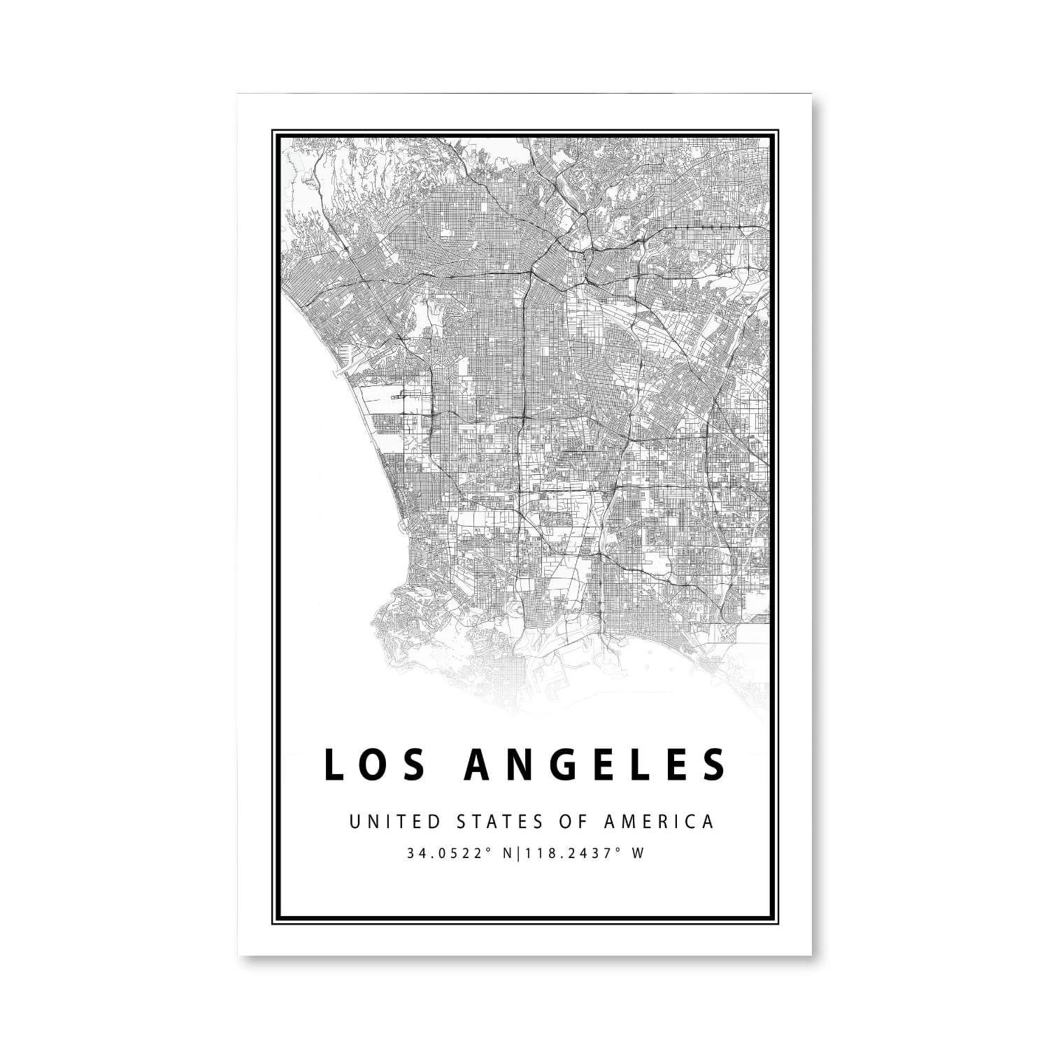 Los Angeles White Map Canvas - Image 3