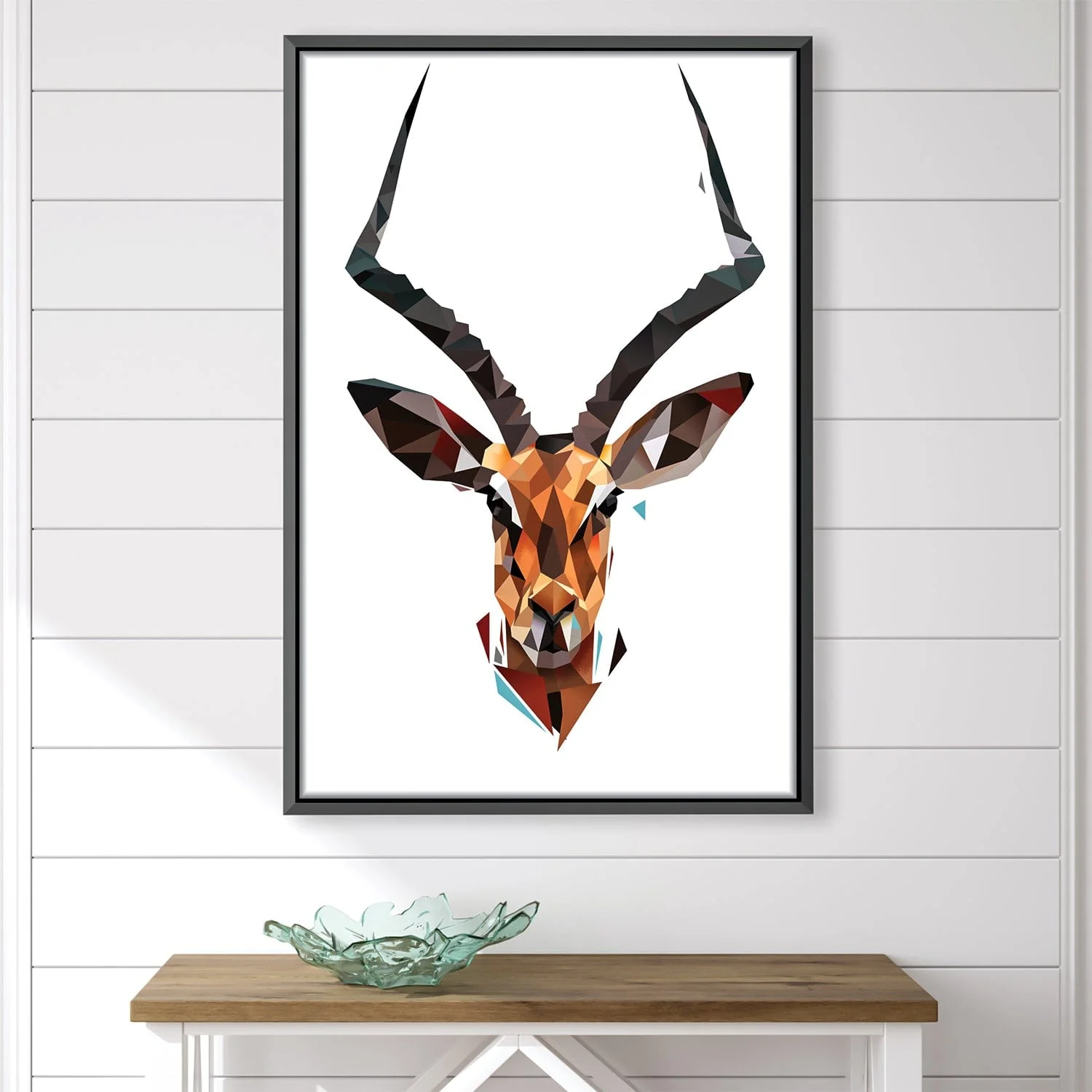 Low Poly Antelope Light Canvas