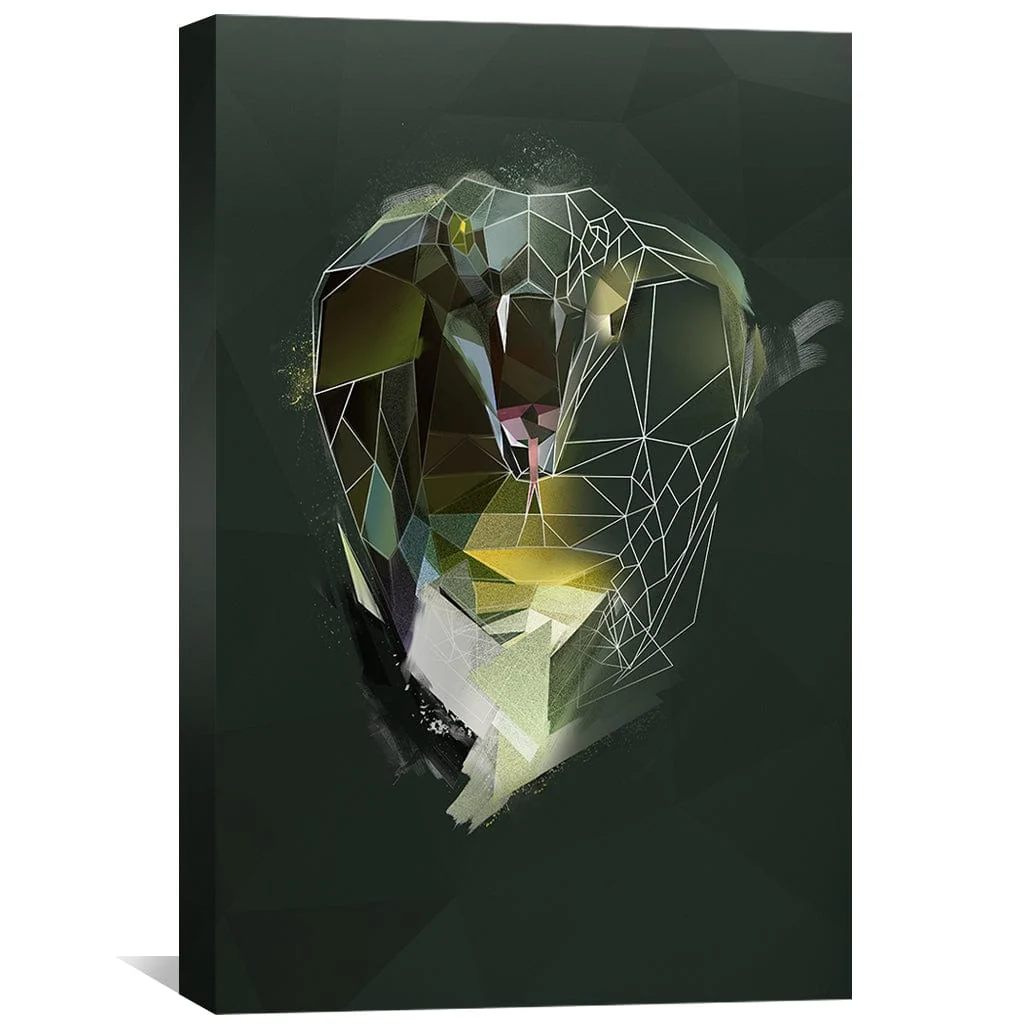 Low Poly Cobra Dark Canvas - Image 2