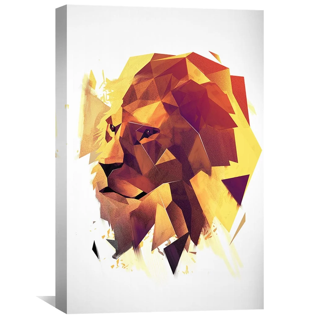 Low Poly Lion 2 Light Canvas - Image 2