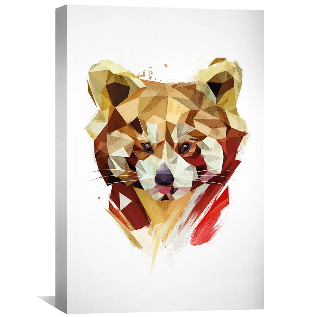 Low Poly Red Panda 2 Light Canvas - Image 2