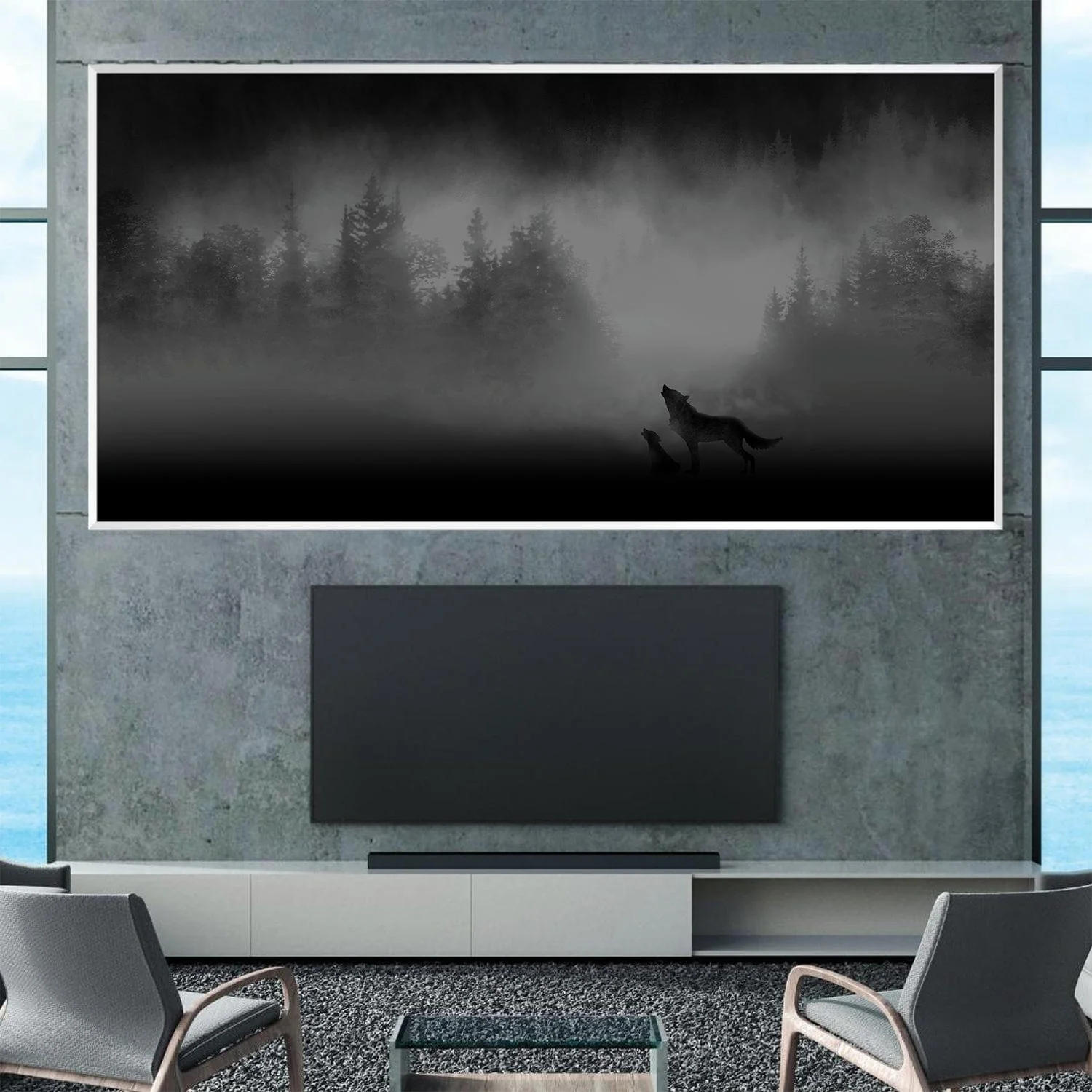 Midnight Wolves Canvas - Image 3