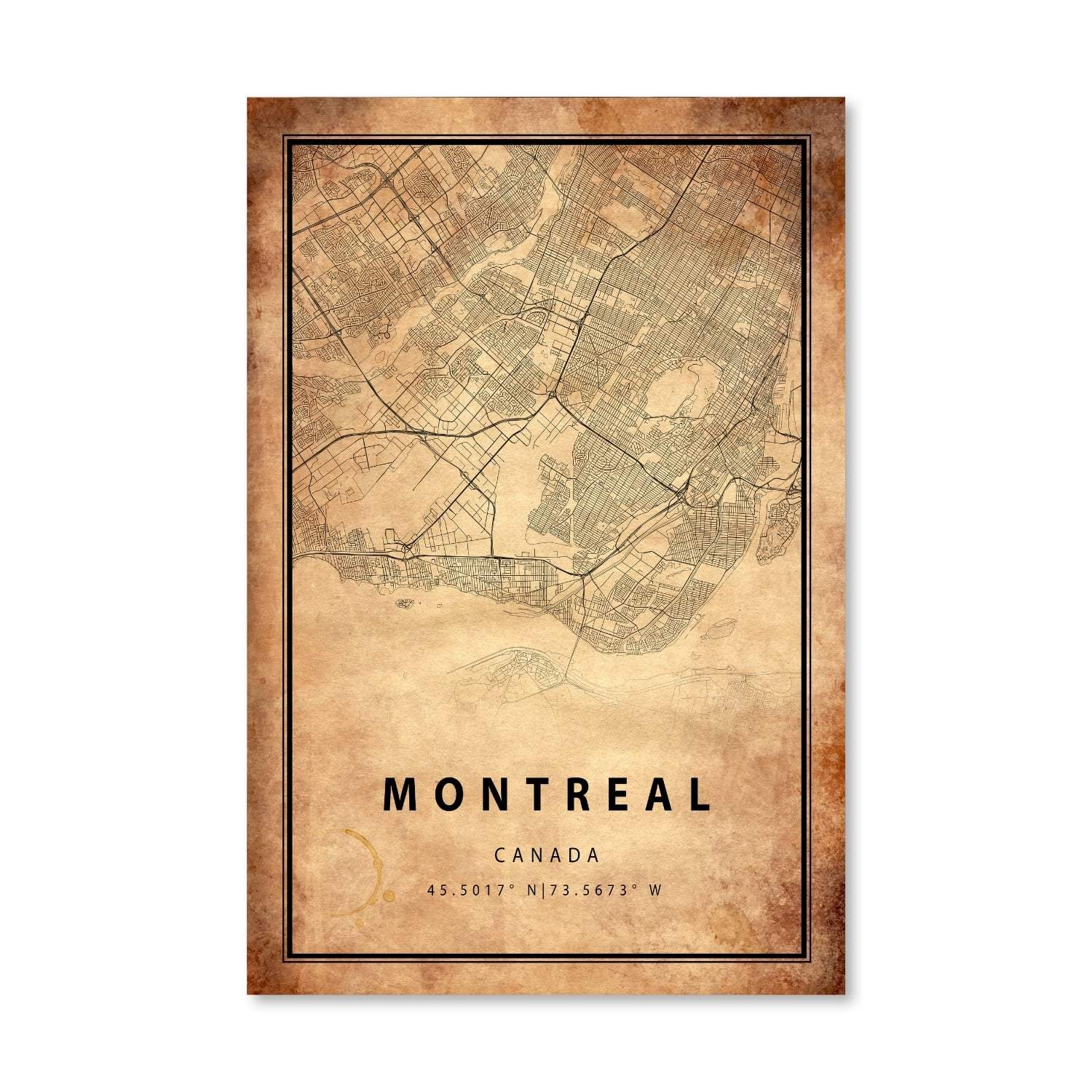 Montreal Vintage Map Canvas - Image 3