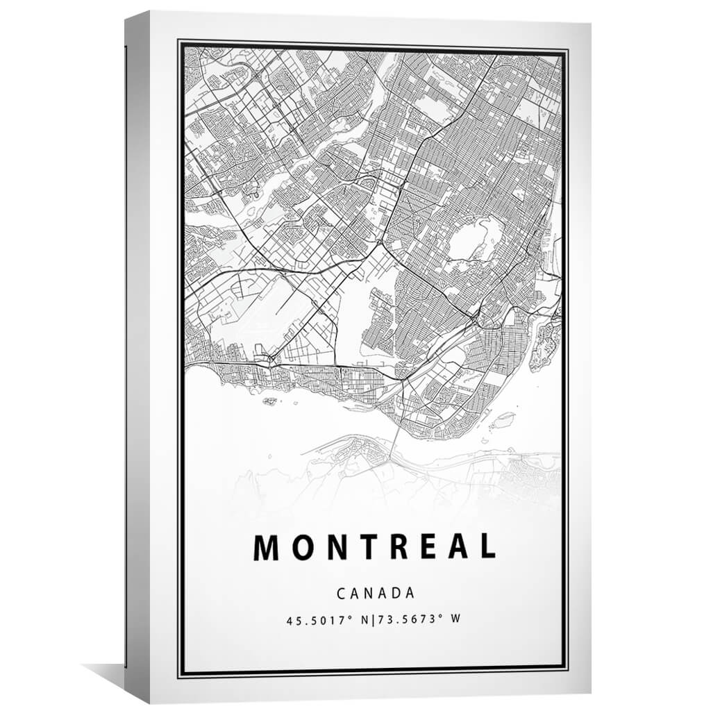 Montreal White Map Canvas - Image 2